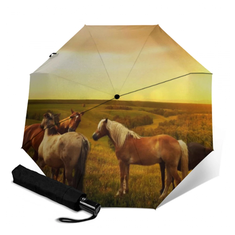 Роскошный полностью автоматический зонт женские и мужские 3 складные зонты от