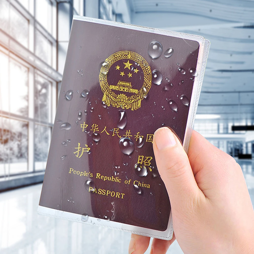 

2pcs Travel Waterproof Passport Holder Transparent Passport Protector Protable PVC Protector Cred-Card ID Card Protector Case