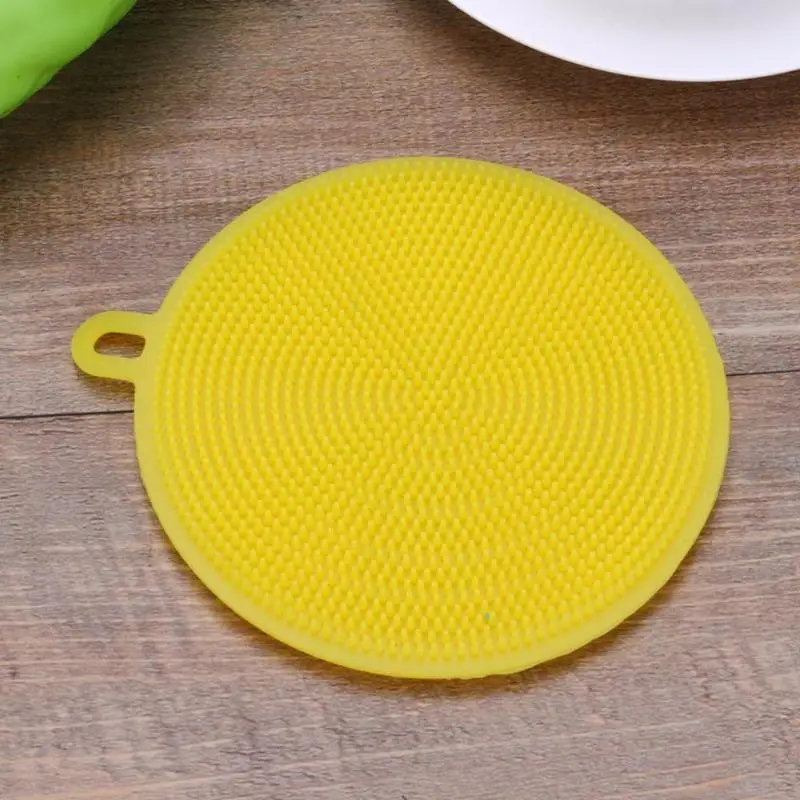 Silicone Dish Bowl Cleaning Brush Multifunction Scouring Pad Pot Pan Washing Wash Brushes Kitchen Cleaner Washing Tool
