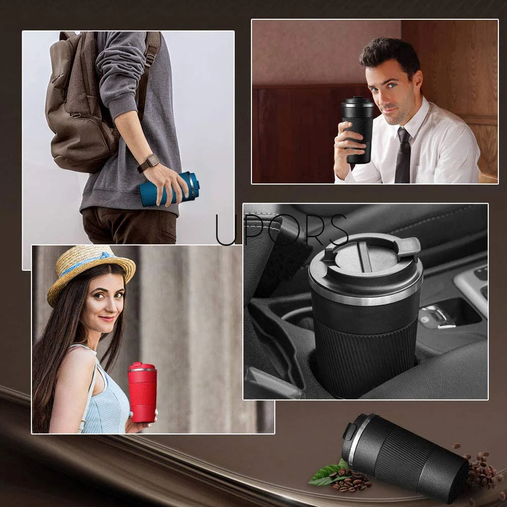 Термокружка UPORS 304 из нержавеющей стали дорожная Термокружка-термос для кофе 380/500