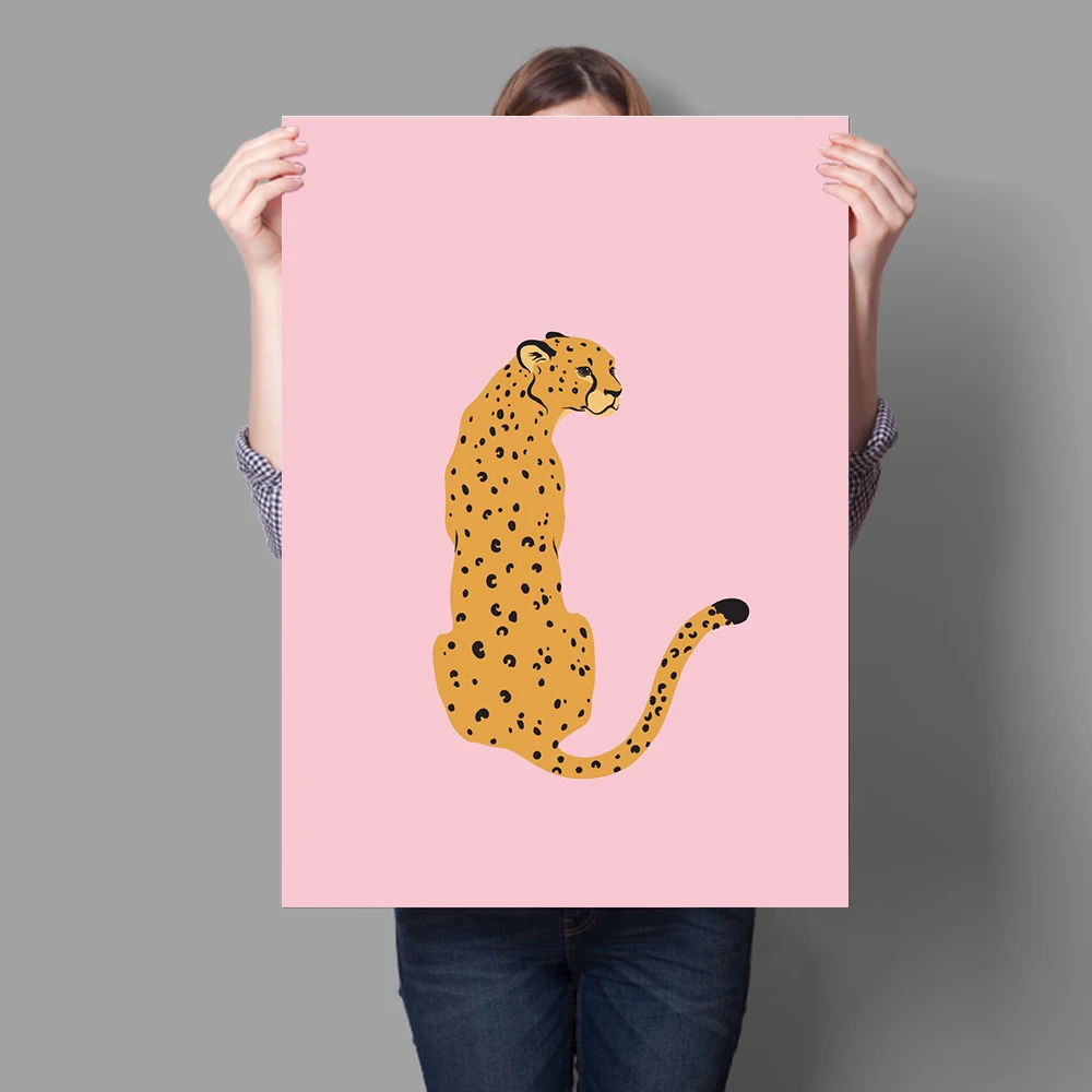 

Royal Cheetah Flower Nordic Poster For Friends Gift Floral Snake Wall Art Canvas Painting Wall Pictures For Living Room Decor