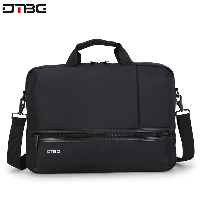 DTBG Классическая деловая сумка для ноутбука одноцветная черная офисная
