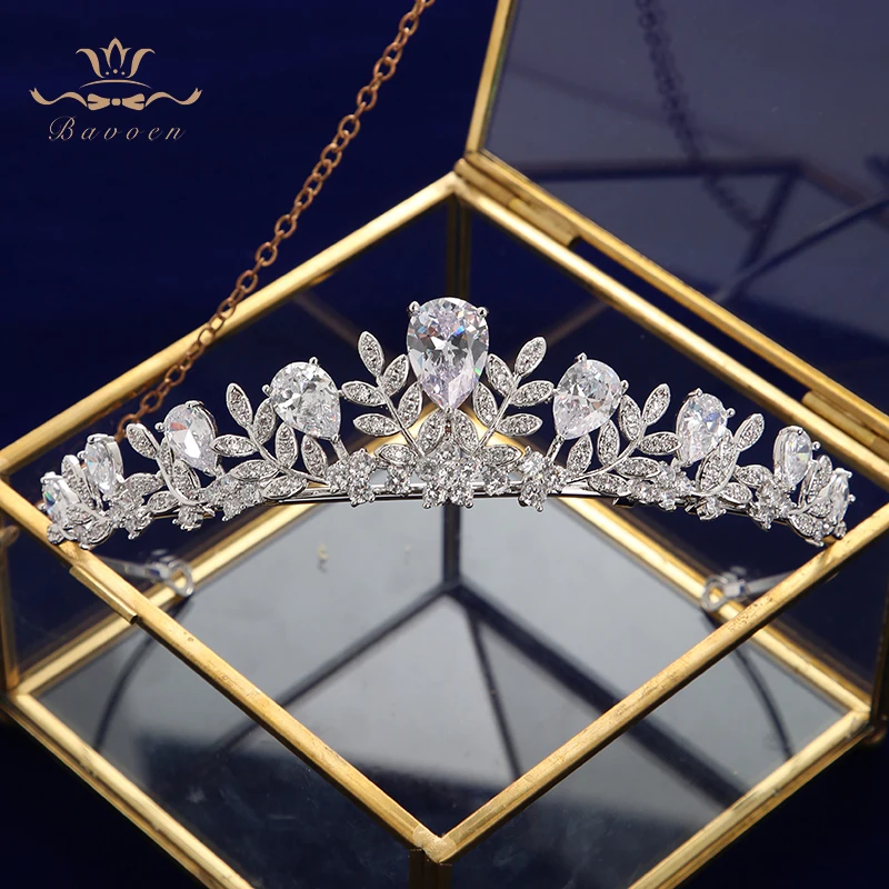 Bavoen Элегантные Позолоченные кристаллы для невесты короны Головные уборы из