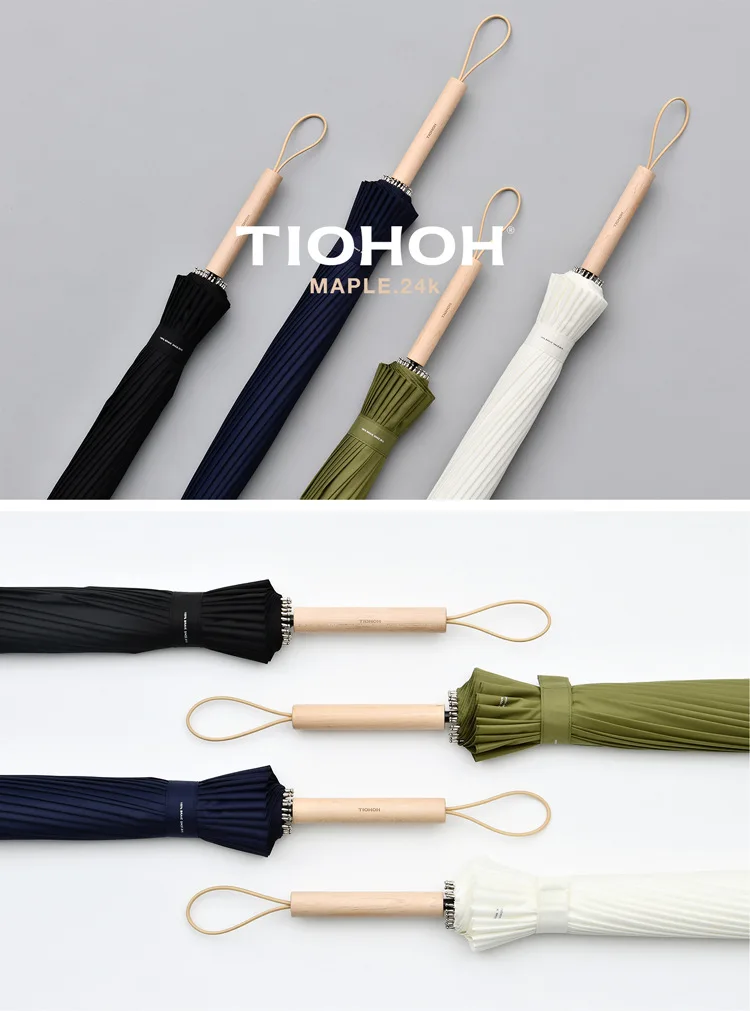 Tiohoh, 24 K, длинный зонт, мужской и женский, Одноцветный, высокое качество, длинная ручка, зонт, для улицы, для путешествий, Ветрозащитный зонтик