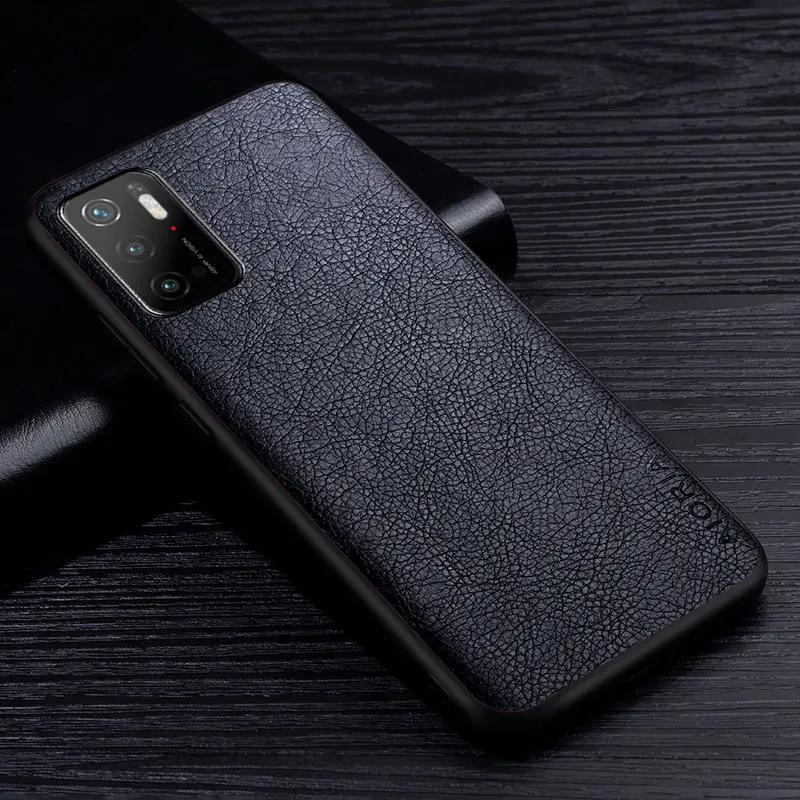 Leather Case For Xiaomi Poco M3 Pro 5G Luxury Business Style Retro Litchi Pattern Back Cover for xiaomi poco m3 pro phone case | Мобильные