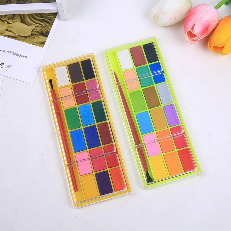 

2021 New 8-color Long Strips of Solid Gouache Watercolor Powder Cake Drawing Filling Complementary Color Pigment Art Supplies