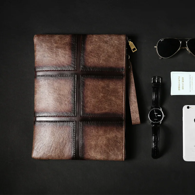 

Мужской клатч, Деловой, Повседневный, вместительный, кожаный, для Ipad