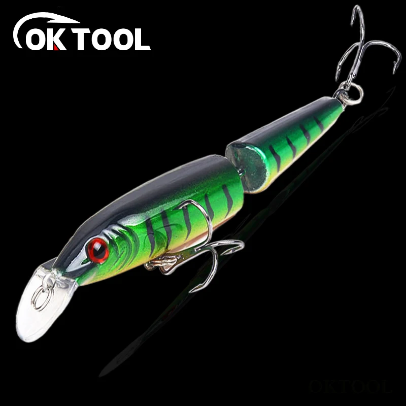 

OKTOOL 1pc 10.5cm 9g Professional Minnow Fishing Lure Bait Swim Bait Jointed Section Bait Wobblers for Pike Carp Trout Crankbait