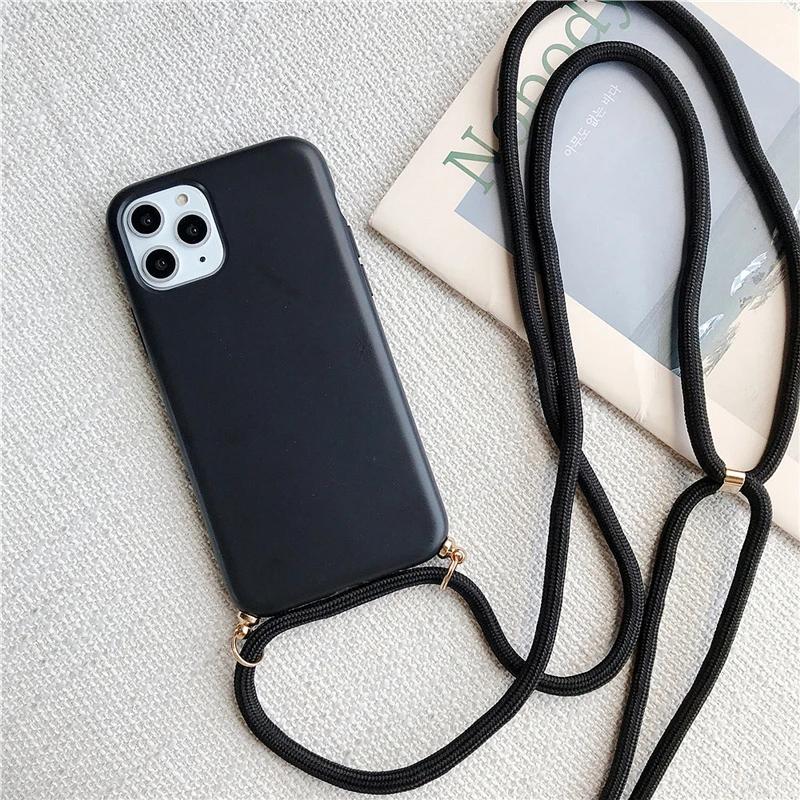 Для Iphone 11 Pro Max X Xs Xr силиконовый мягкий чехол для телефона ремешки кросс боди