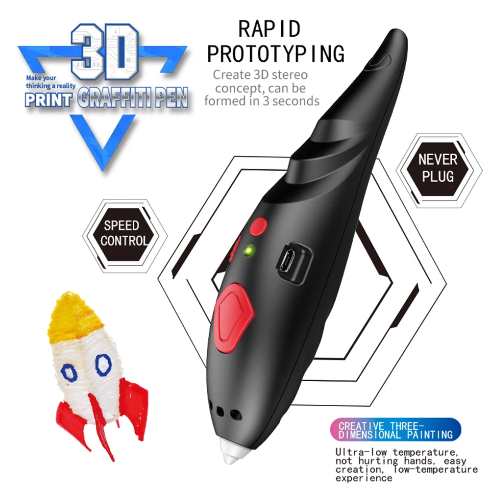 Ручка для 3d печати DIY ручка карандаш рисования стилевая нить PLA детей Обучающие