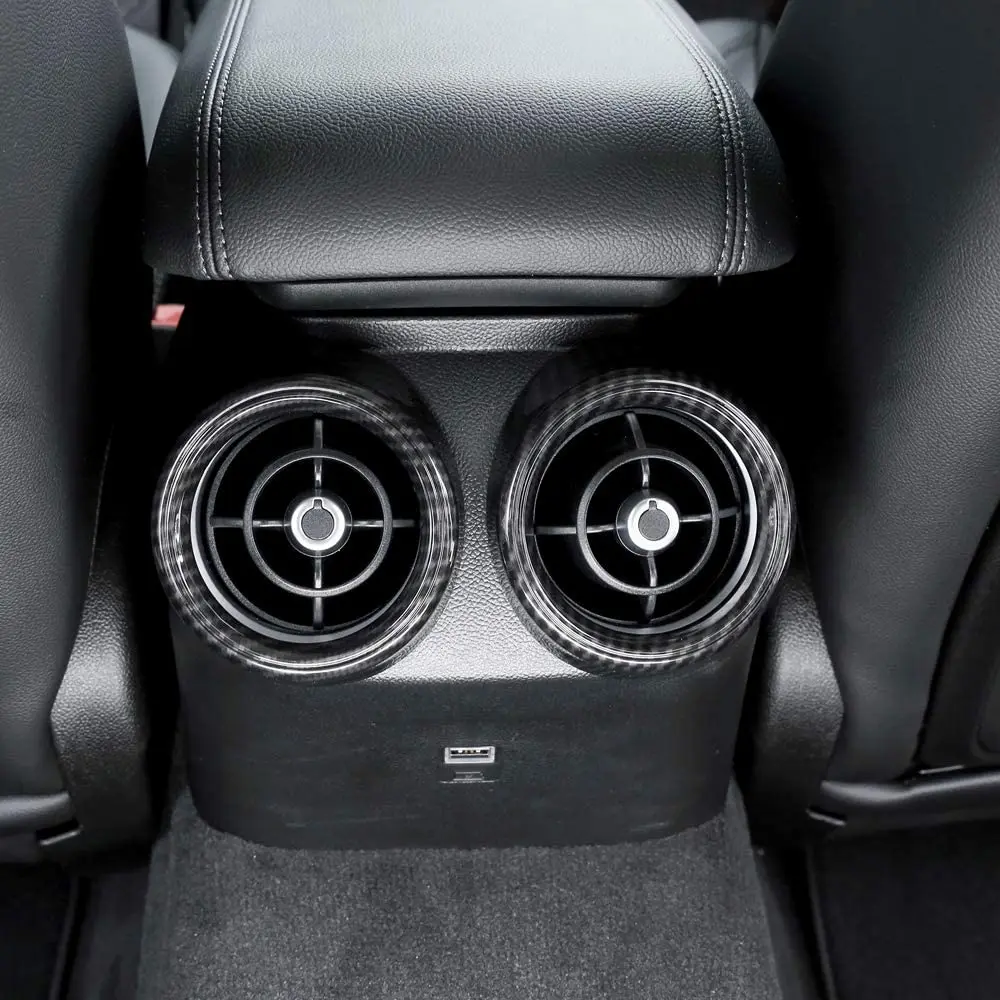 

Carbon Fiber Style ABS Plastic for Alfa Romeo Giulia 2017-2018 Car Rear Row Air Conditioning Vent Cover Frame Trim Accessories