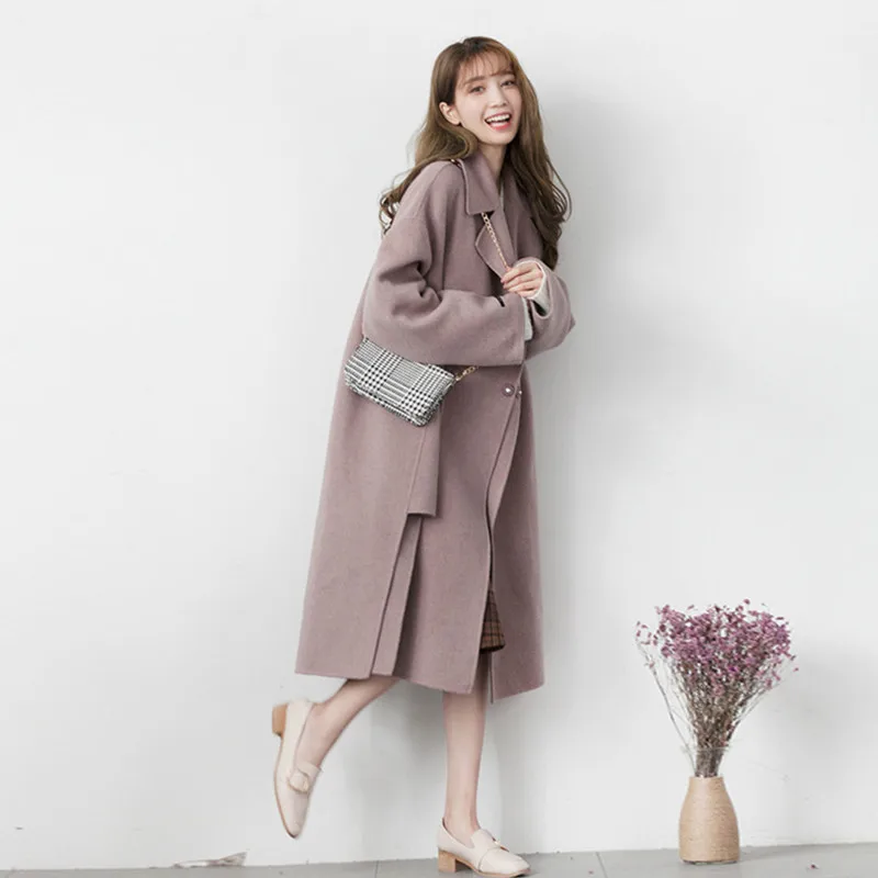 

New Winter Coat Women Oversize Fashion Cashmere Wool Outerwear Female Long Thickening Warm Woolen Overcoat Womens Trench Coats