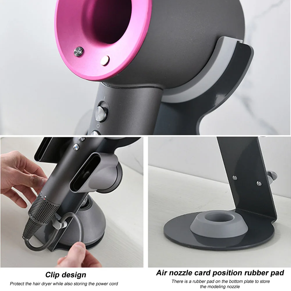 

Anti Drop Hair Dryer Holder Wear Resistant Zinc Plated Steel Home Bathroom Organizer Desktop Stand Storage Bracket For Dyson