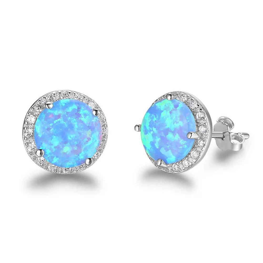 

Contracted And Delicate Round Opal Stud Earrings Australia Zirconia Fashion Gifts For The Female Personality