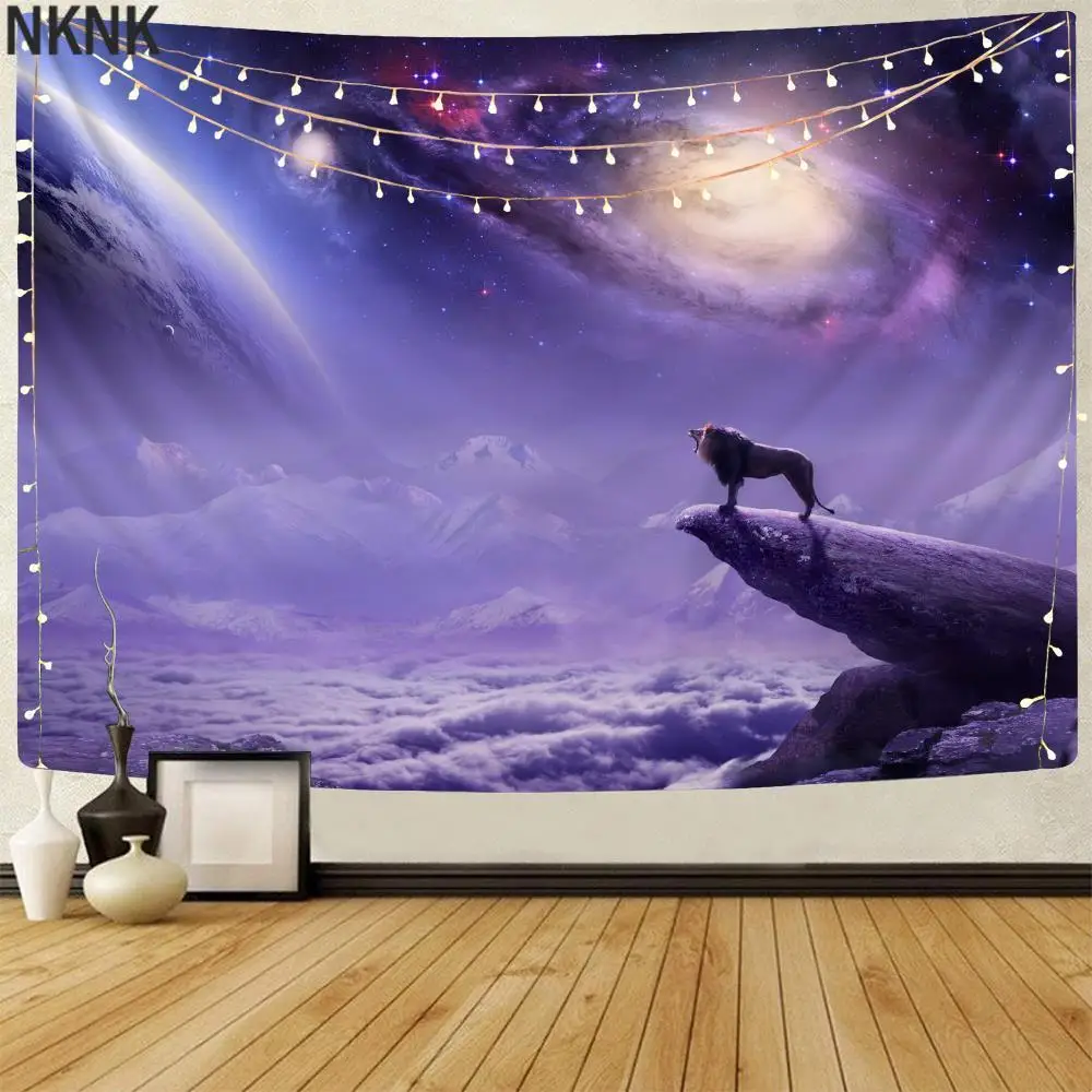 

NKNK Brand Lion Tapiz Animal Home Tapestrys Galaxy 3D Print Mountains Tenture Mandala Decor Boho decor Pattern Polyester Print