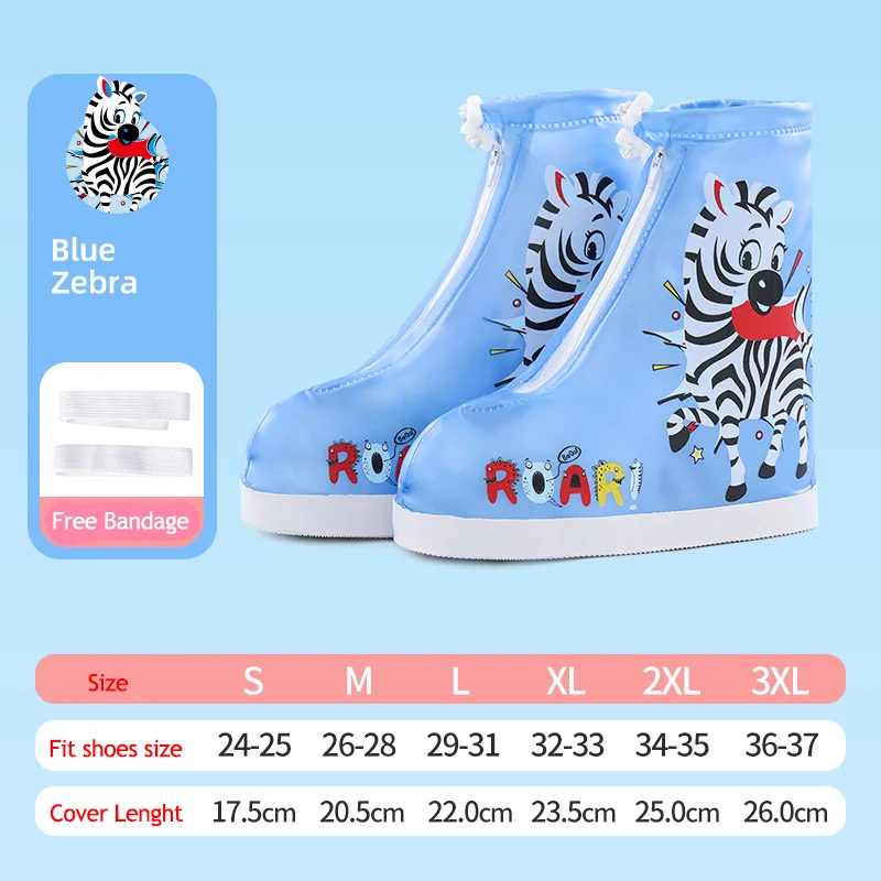 

Suit Size 24-37 sneakers covers shoes for baby's student rain waterptoof shoe covers kid high top zip covers shoes