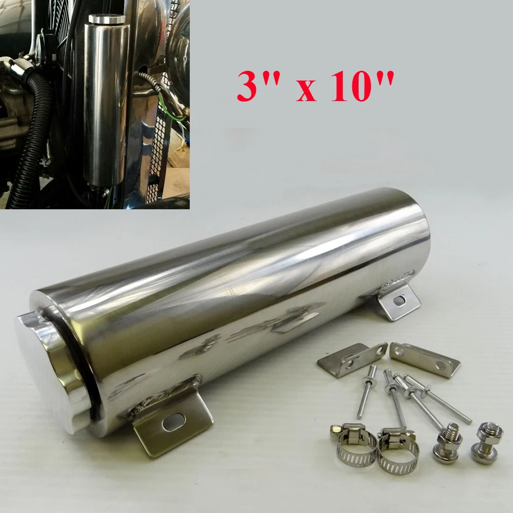 

32 Oz Radiator Overflow Tank Radiator Tank Replacement Parts Polished Stainless Steel Coolant Recovery Reservoir