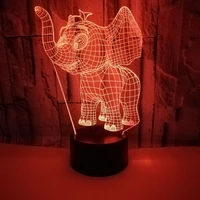 night lights iovely elephant 3d led night lights birthday gift novelty led animal lamp 7 colorful changing led touch table lamp