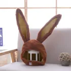 Плюшевая милая и веселая женская шапка с ушками кролика, теплая и мягкая плюшевая шапка кролика, зимняя праздничная одежда с длинными ушками, шапка кролика, головной убор #10