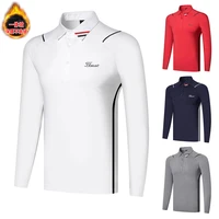 2021 golf clothes mens long sleeve breathable and quick drying outdoor sports sweat wicking polo shirt casual top