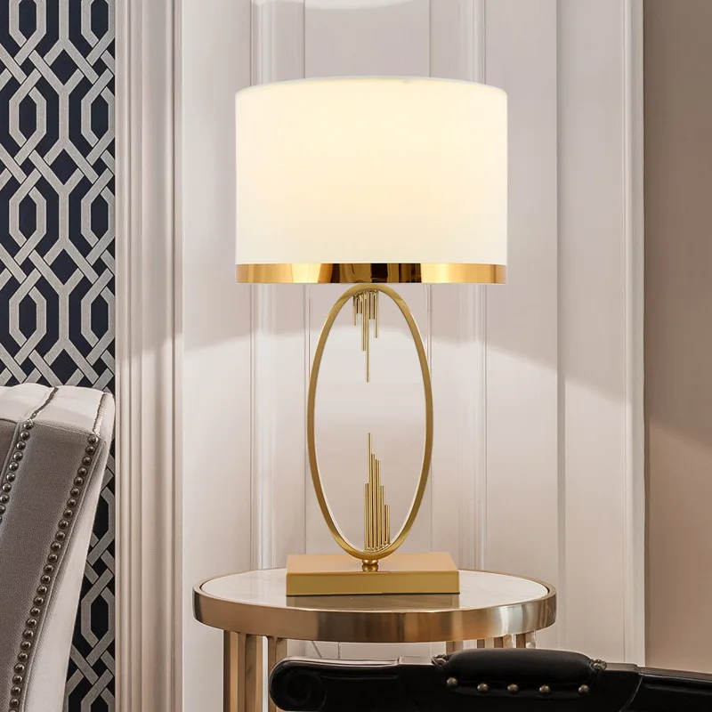 

Metal Table lamp Nordic antique desk lamp living Room Home Decor Lamp Fabric Bedroom Lamp Home Decoration nightstand lamp