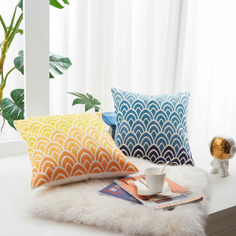 Наволочка ручной работы из хлопка и холста с вышивкой наволочка в стиле бохо