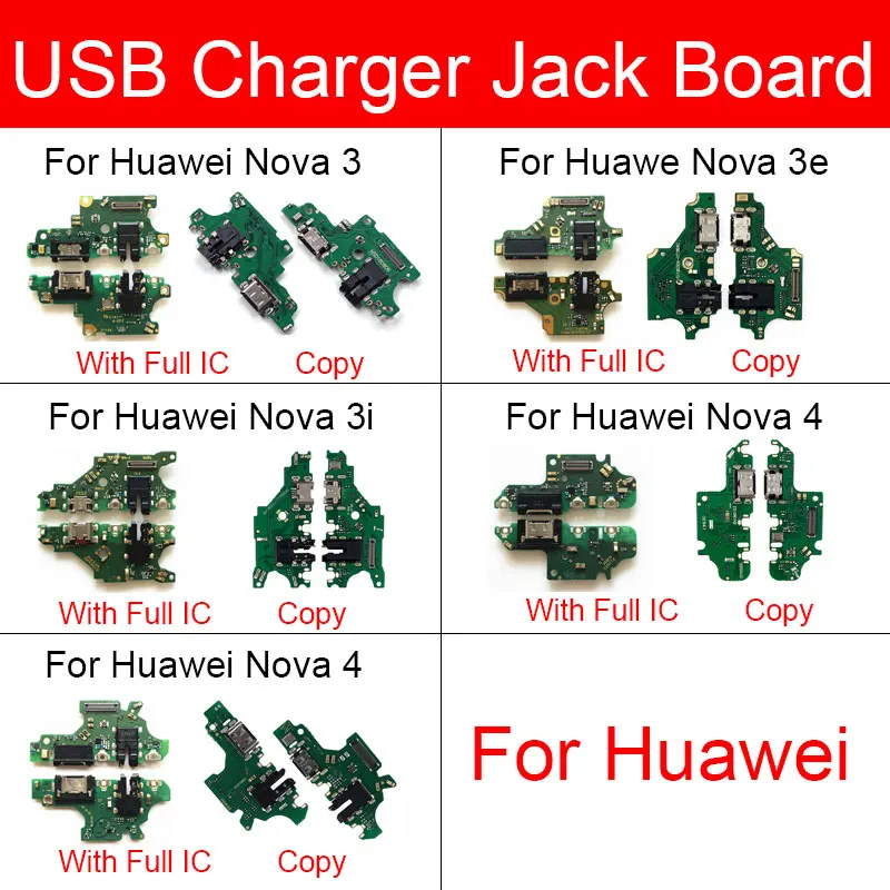 

USB зарядное устройство плата для Huawei Nova 3 3E 3I 4 4E Usb зарядный порт док-станция разъем гибкий кабель лента Ремонт Запасные части