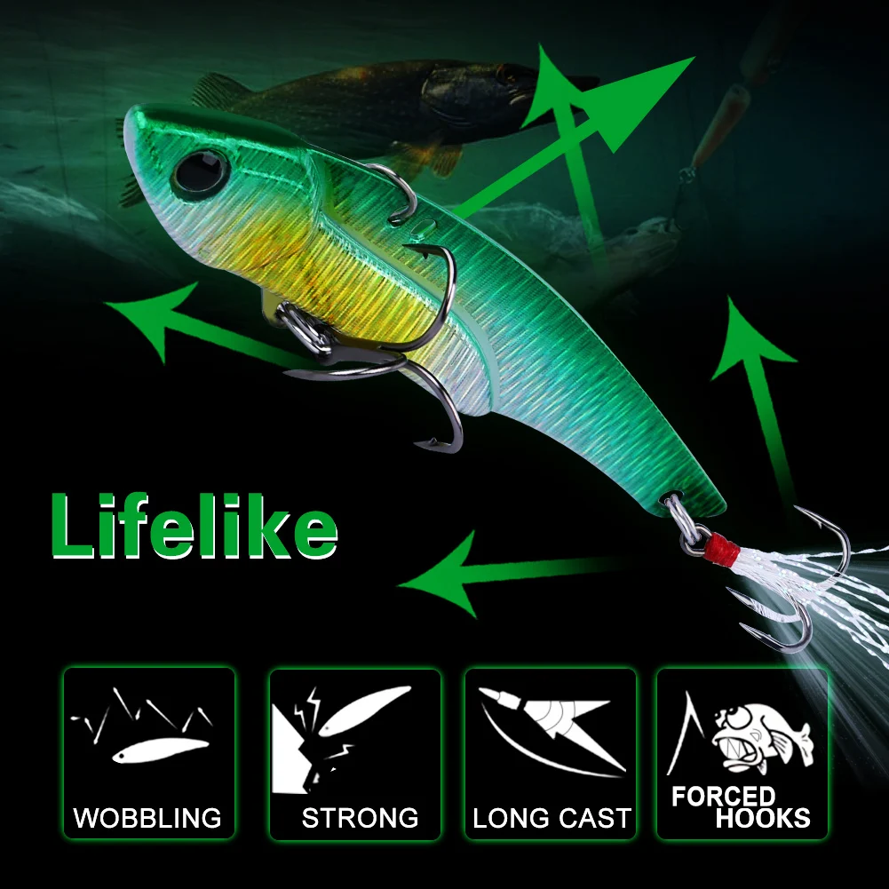 

Sougayilang 5pcs/box Fishing Jigging Lures Spoon Metal Fishing Lure Vib Bait Spinner Bass Baits 25g Saltwater Sinking Jigging