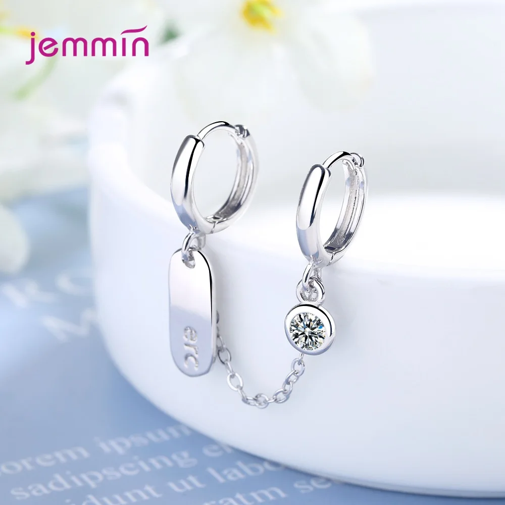 Серьги-кольца для ушей из серебра 925 пробы, модные, панковского стиля, 1 шт., для женщин, с двойным проколом уха, горячая распродажа, с кубическим цирконием.