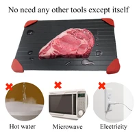 fast defrosting tray thaw food meat fruit quick defrosting plate board defrost tray with 4pcs silicone pad