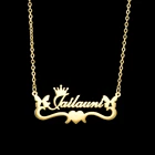 Индивидуальное ожерелье Acheerup с именем для женщин, золотистый чокер из нержавеющей стали с надписью на заказ, подписчиком, бабочкой, сердцем, ювелирные изделия, подарки