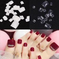 100 pcs artificial acrylic toe false nails tips naturalwhiteclear foot fake nails manicure art decoration toenails nail tools