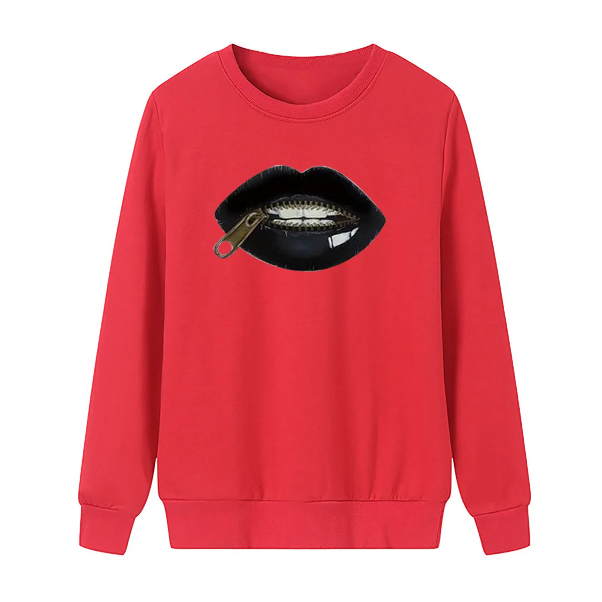 

Black Lips Print Kawaii Hoodie Streetwear Women Sweatshirt Spring/Autumn Kawaii Hoodie Crewneck Sweatshirt Women Clothing