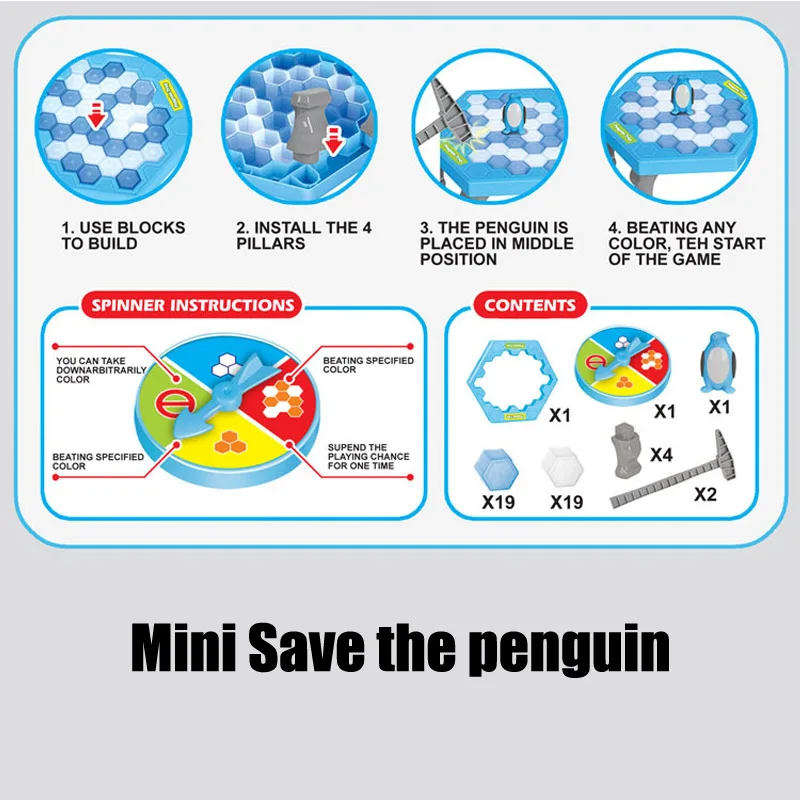 Mini Save The Penguin Ice Breaking Great Family забавные настольные игры детские игрушки подарки