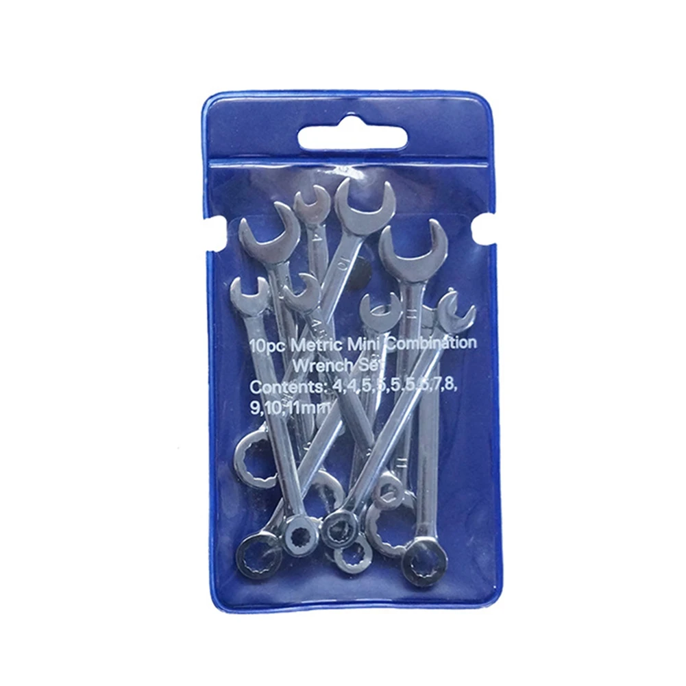 

10pcs Mini Wrench Key Ring Spanner Explosion-proof Portable Pocket British/Metric Type Wrenches Hand Accessories Tools
