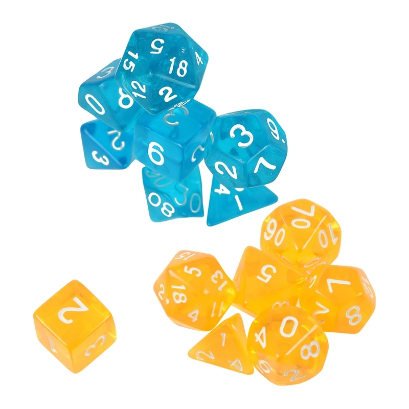 14-Dice двусторонний D4 D6 D8 D10 D12 D20 MTG Magic the Gathering D прозрачный синий и желтый | Спорт