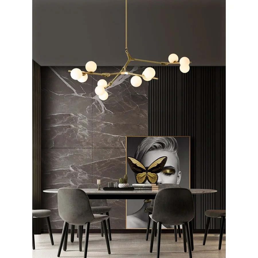 Modern Led Chandelier Fission Branches Style Glass Balls Ceiling Lamp Living Room Dining Bedroom Salon Lighting Fixtures | Лампы и