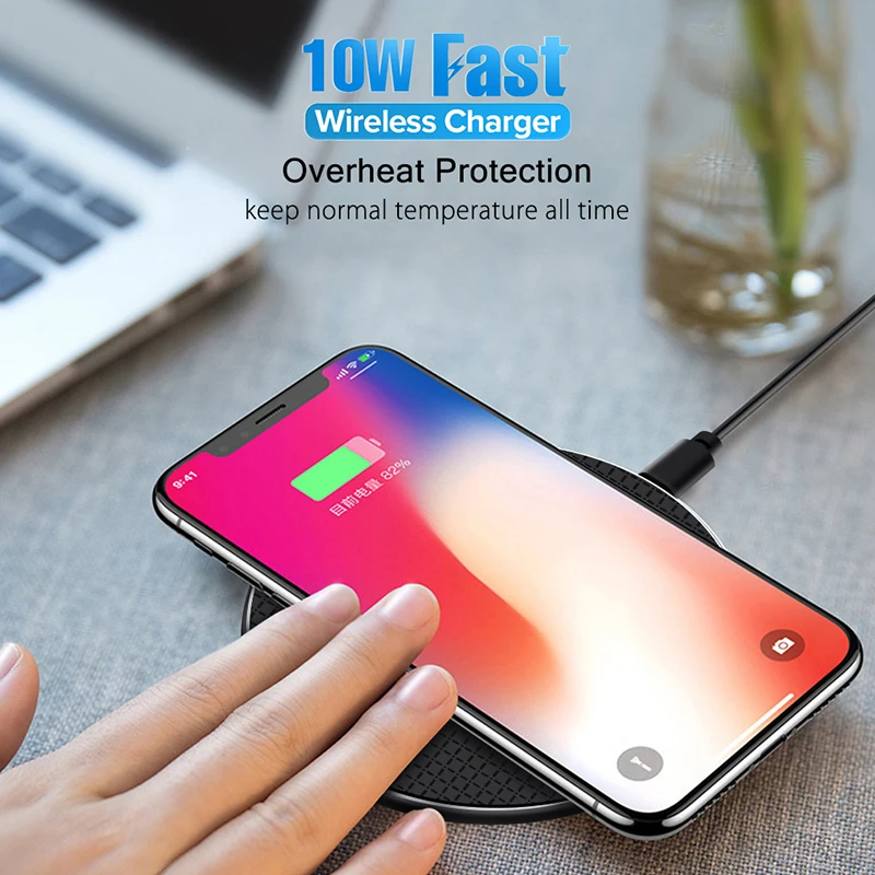 Металлическое 10 Вт Быстрое беспроводное зарядное устройство для iPhone 11 Pro Max