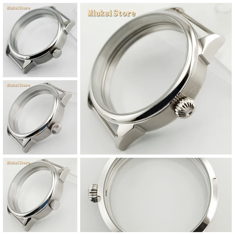 

42mm brushed stainless steel watch case fit ETA 6497,6498,Sea gull ST36 Movement