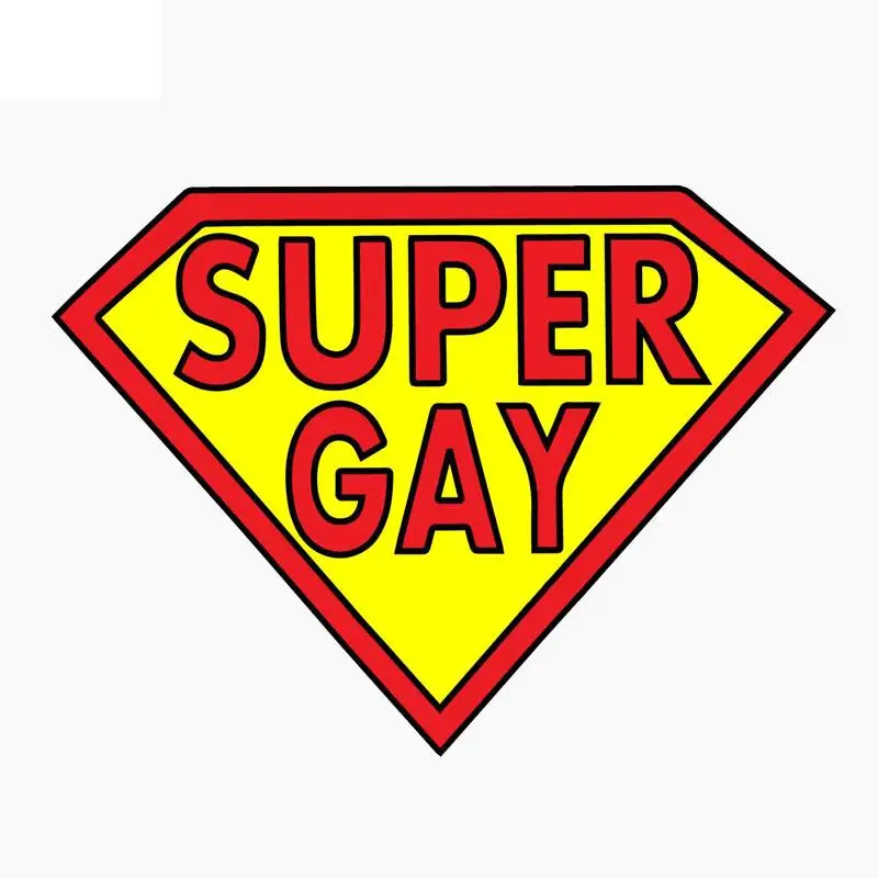 

Small Town 12.7CM*9.3CM Funny SUPER GAY Car Window Reflective Car Sticker Motorcycle Accessories C1-7727