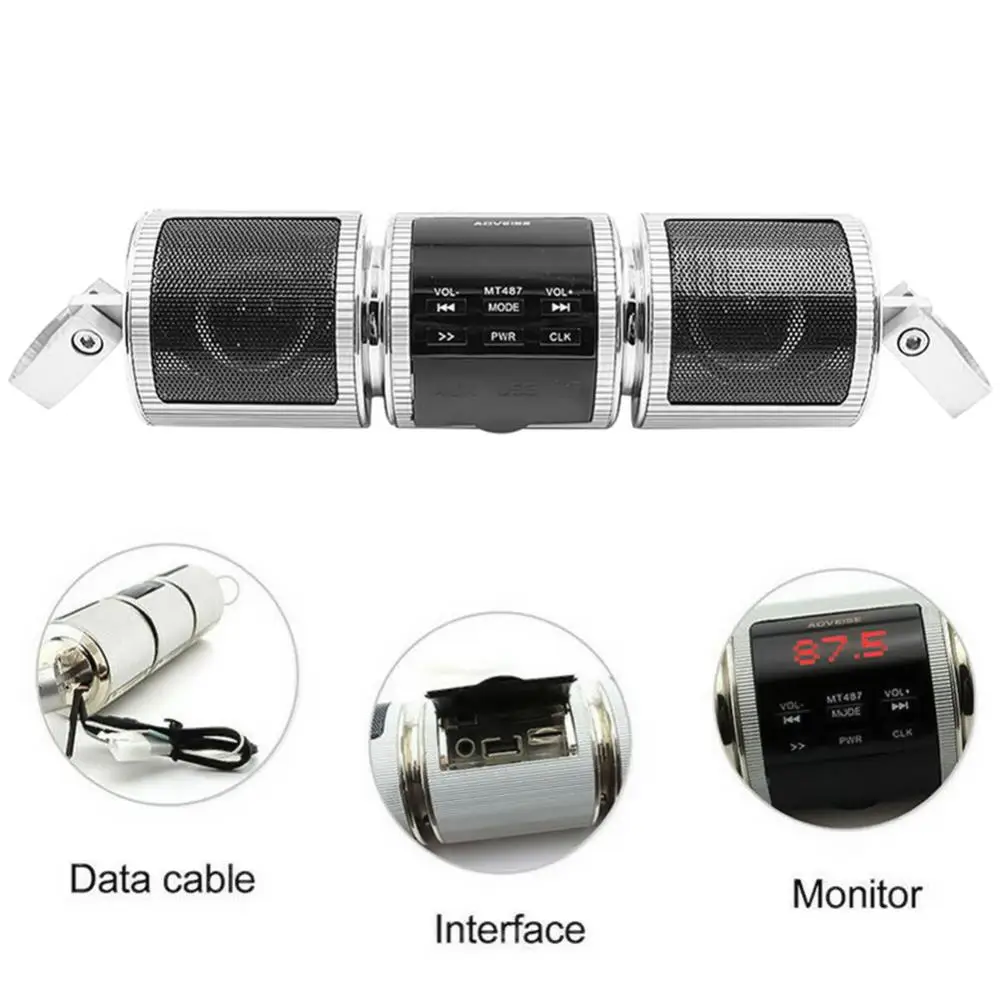 Водонепроницаемый мотоцикл MP3 Bluetooth FM-радио стерео динамик аудио музыкальный