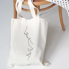 Холщовая Сумка для женщин, вместительная сумочка на плечо с абстрактными линиями в стиле ретро, подарок для друга