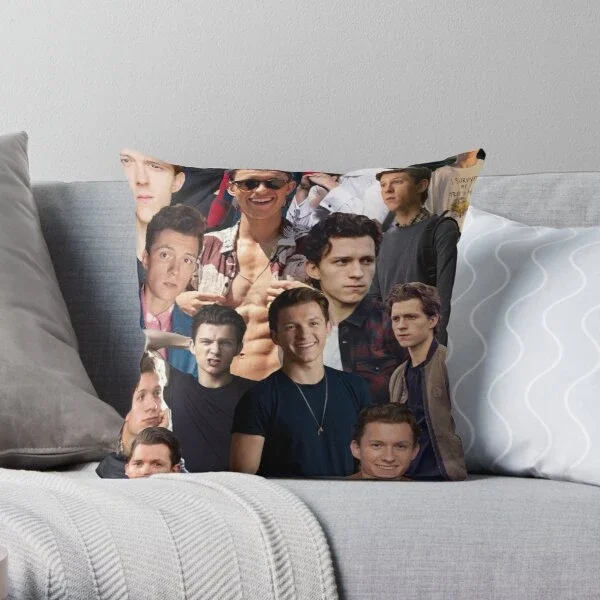 

Tom Holland Collage Soft Decorative Throw Pillow Cover for Home 45cmX45cm Pillows NOT Included