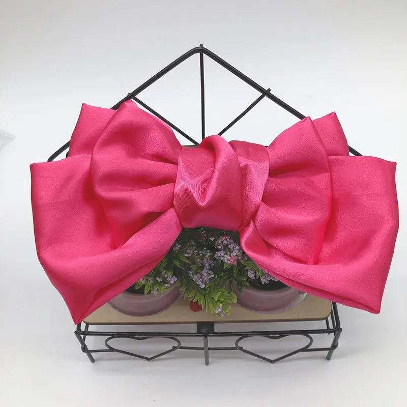 rose red Новая качественная однотонная большая шелковая заколка-бабочка, 3 уровня, заколки для волос для девочек, шифоновые атласные заколки для волос, аксессуары для волос - Цвет: rose red