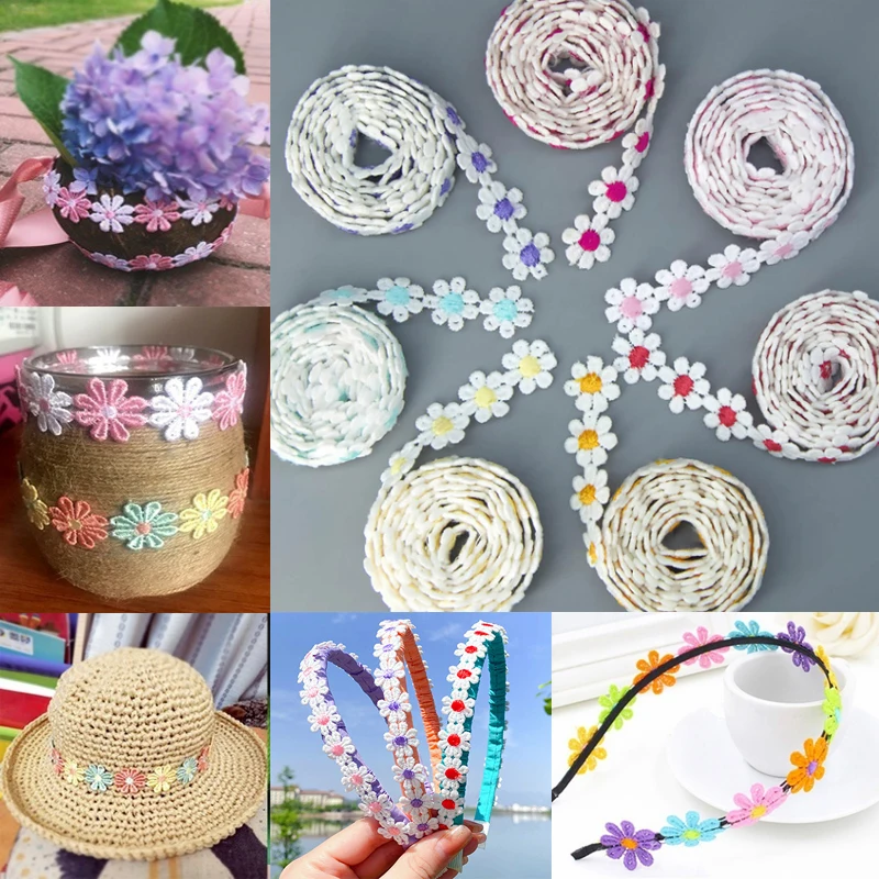 

3 yards Flower Embroidery Lace Fabric Trim Ribbons DIY Sewing Handmade Materials Lace Trimmings Ribbon Wedding Decor