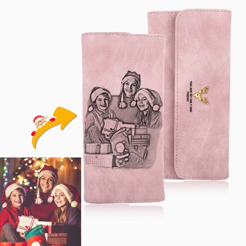 Custom Wallet Ladies Long Lantern Wallet Custom Picture Carved Pink Wallet Christmas Gift Purse