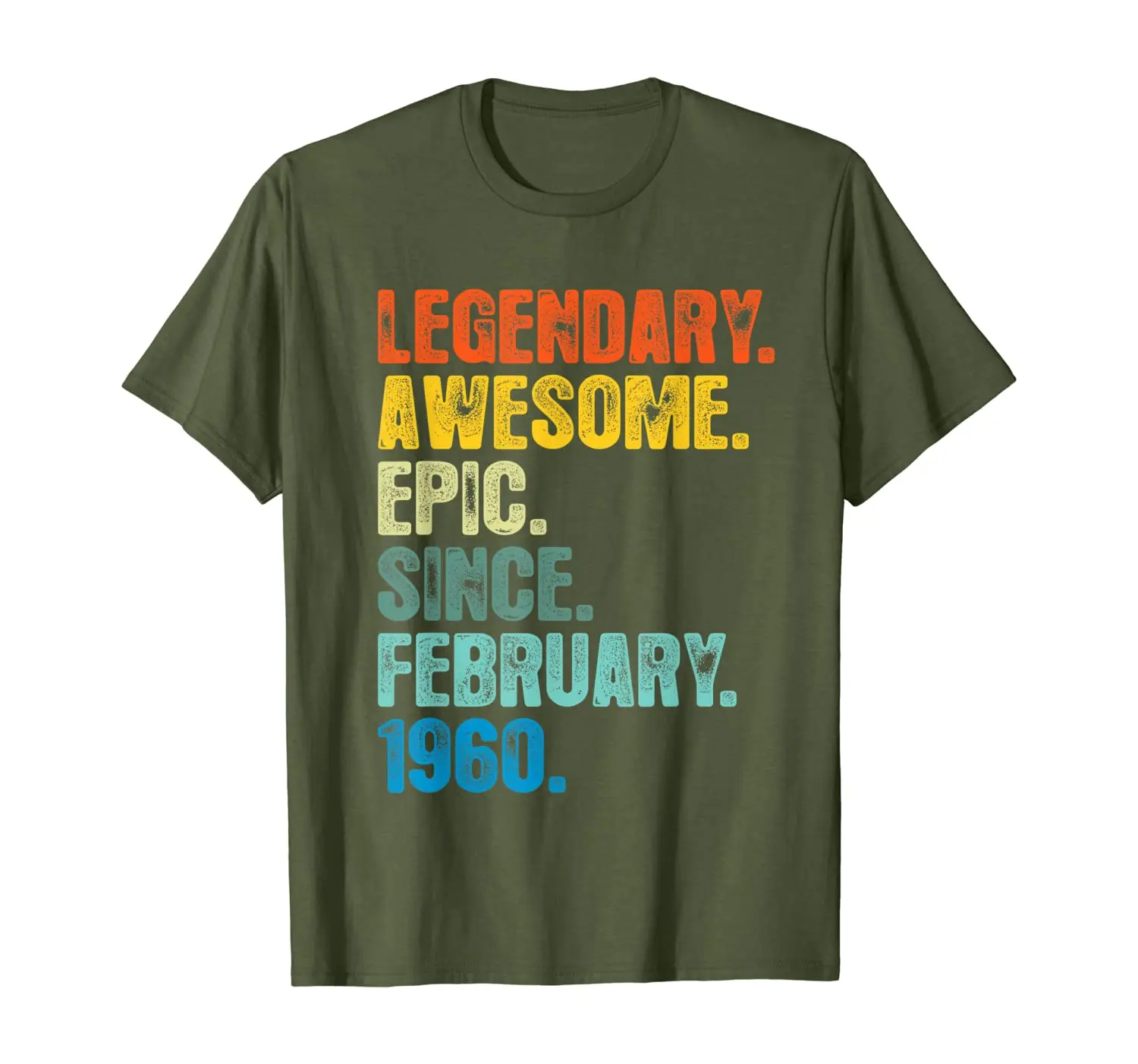 

Retro Legendary Since February 1960 T Shirt 60 Years Old T-Shirt