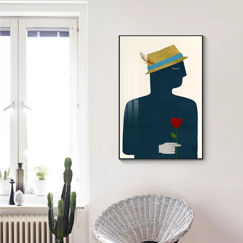 Скандинавский современный стиль рисование вручную персонажи красочный холст