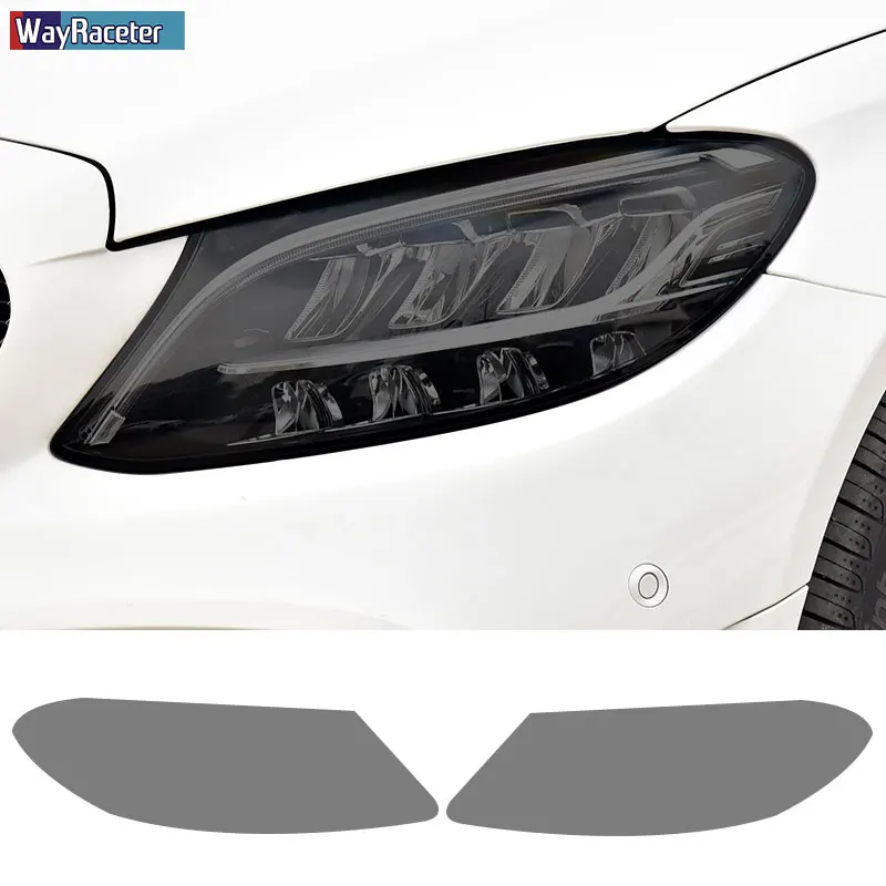 

Car Headlight Protective Film Transparent Smoked Black TPU Sticker For Mercedes Benz C Class W204 W205 C63 AMG A205 C205 S205