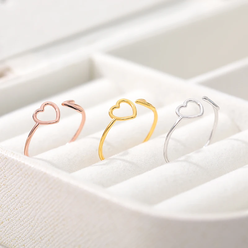 

Adjustable Creative Jewelry Vacation Boutique Arrow Heart Open Rings Stackable Femme Wedding Engagement Bague Anillos Bijoux
